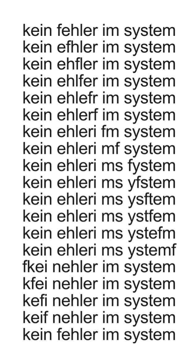 kein fehler im system